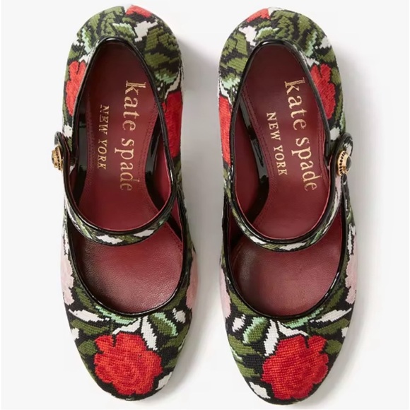 ♠️kate spade Muse Rose Garden Needlepoint Pumps NIB - Picture 4 of 16